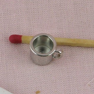 Miniature metal tea cup 1 cm