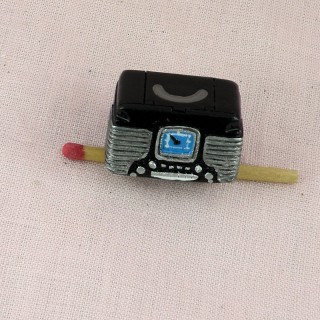 Poste radio rétro miniature maison poupée