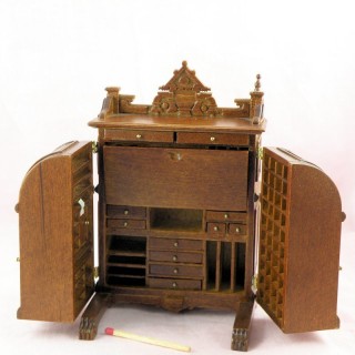 Bureau cylindre miniature maison poupée