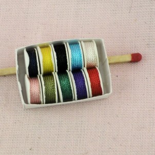 Small sewing box for doll miniature tray of trims