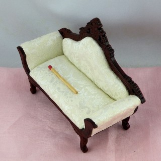 Canapé acajou miniature maison poupée