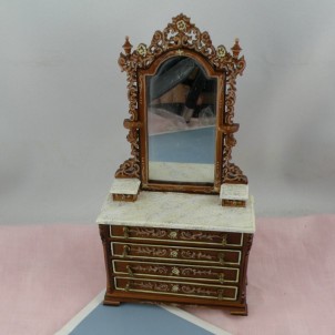 Vanity with mirror, dollhouse bedroom