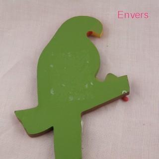 Wooden painted pirate parrot 13 cms