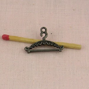 Cintre breloque miniature métal, Porte-manteau, breloque, 24 mm.