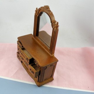 Commode Coiffeuse meuble miniature maison poupée.