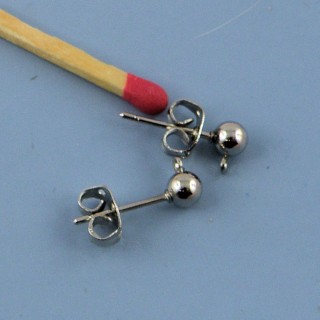 Schleifen Schraubenohren mit Ring, 1,5 cm.