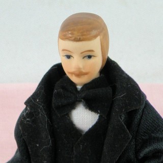 Miniature man father doll 1/12, articuled dolhouse character