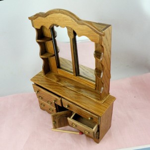 Dresser with mirror, dollhouse miniature furniturebedroom