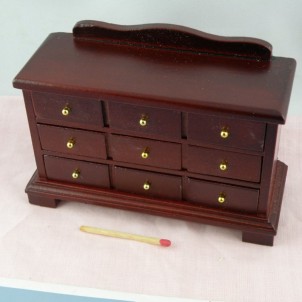 Hight chest 4 drawers miniature furniture doll house bedroom