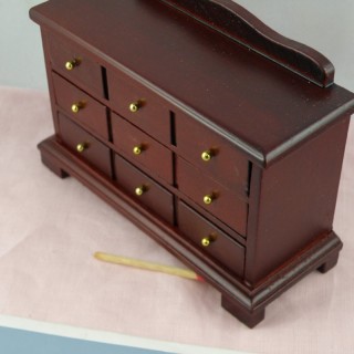 Hight chest 4 drawers miniature furniture doll house bedroom