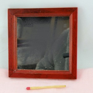 Spiegel Miniaturholz Puppenhaus 9 cm.