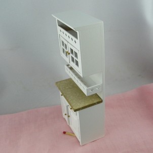 Meuble cuisine miniature maison poupée 18 cm.