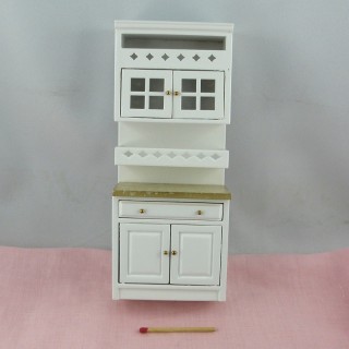 Meuble cuisine miniature maison poupée 18 cm.