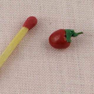 Red tomato miniature for doll, 0,9cm.