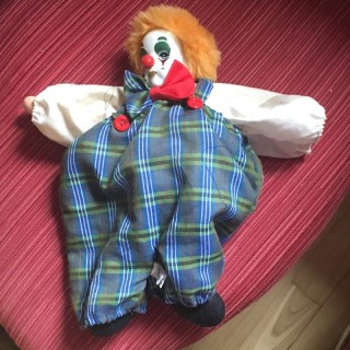 Clown Kopf aus Porzellan am mit Ballast beladenen Körper von 32 cm