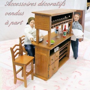 Wooden Bar miniature dollhouse kitchen furnitures.