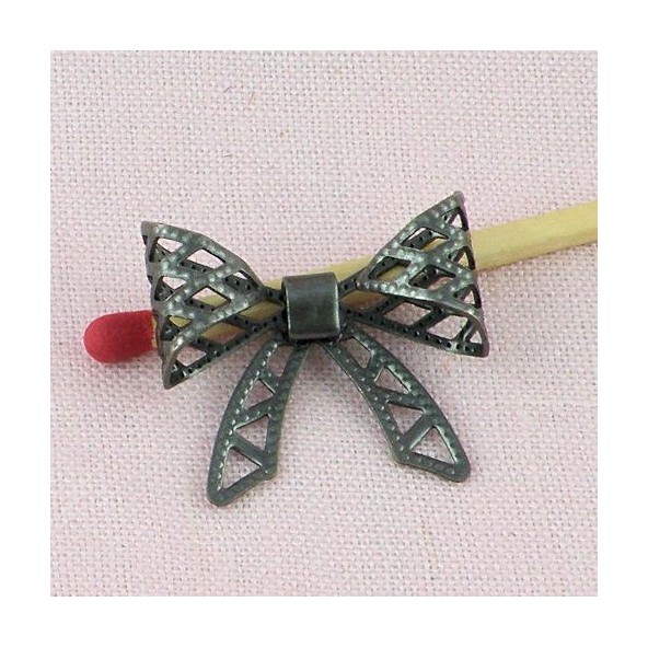 Metal bow, decoration, bracelet charm, charms 1,9 cms.
