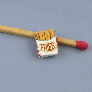 Cuerno de patatas fritas miniatura casa muñeca