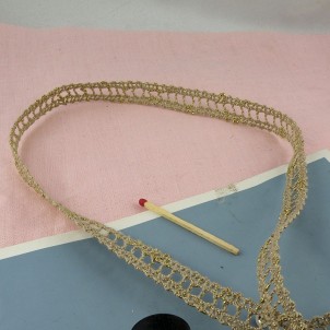 Golden Cotton lace trim 46 mms