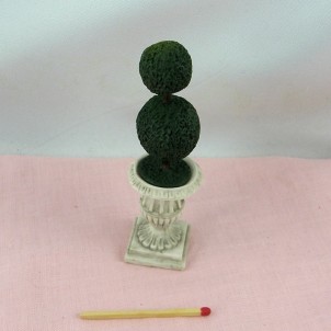 Árbol topiaire miniatura casa muñeca 6 cm,