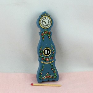 Reloj abuelo de entarimado miniatura casa muñeca