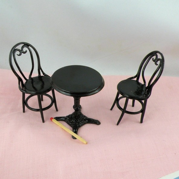 5er Table à manger chaise Modèle Set 1:12 Maison de Poupée Miniature Meubles en bois 