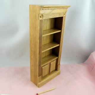 Bibliothèque miniature bois maison poupée 18 cm