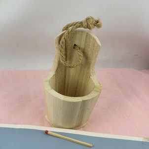 Seau miniature poupée bois brut 9 cm