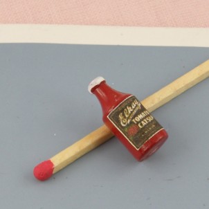 Frasco de salsa Ketchup miniatura casa muñeca