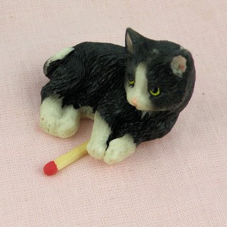 Chat noir miniature 5 cm
