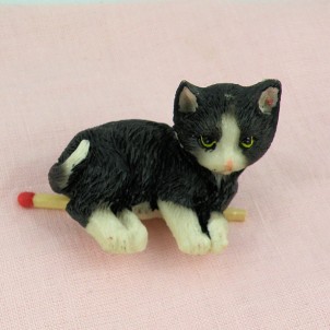 Chat noir miniature 5 cm