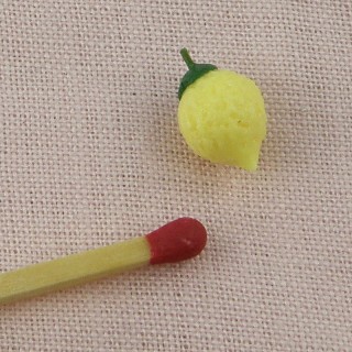 Citron miniature maison poupée 1 cm.
