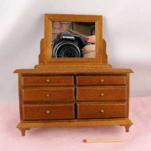 Dresser with mirror dollhouse bedroom