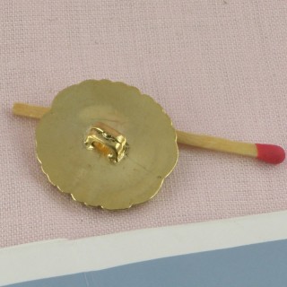Bouton doré à motifs gravés à pied 25 mm