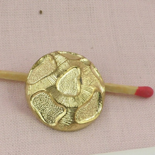 Bouton doré à motifs gravés à pied 25 mm
