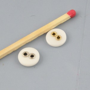 Plastic Button 9 mms edged metallic holes