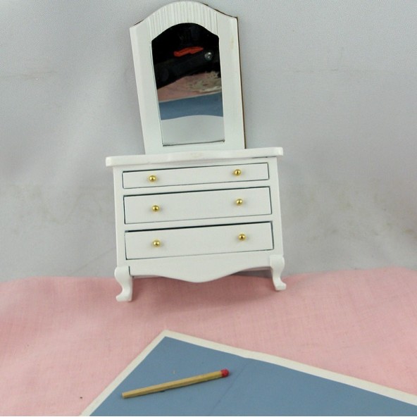 Vanity with mirror, dollhouse bedroom