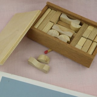 Jeux casse tête construction miniature en bois