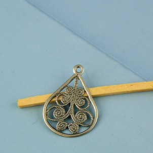 Charm pendentive forms drop out of openwork metal 2 cm