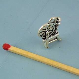 Dije rueda miniatura en metal 1 cm