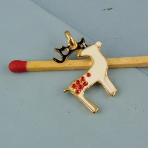 Breloque renne émaillée miniature