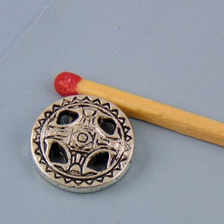Breloque pièce ethnique en métal 15 mm