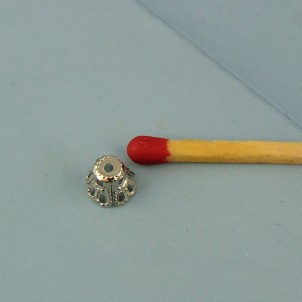 Metal beads cones Filigreed End cap 6mm Silver tone