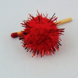 Mini Pompon boule scintillant 3 cm