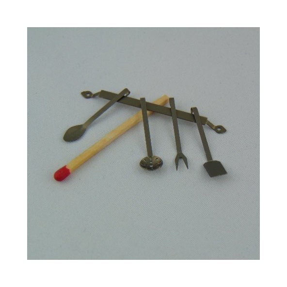 Miniature cooking set with rack doll house kitchen 