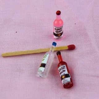 Miniature wine bottle for doll house 4 cms