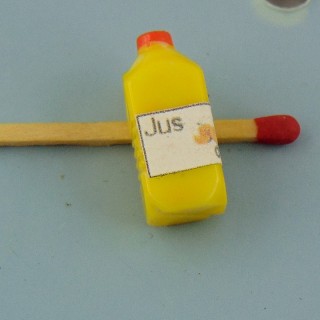Quart orange juice with glass doll house miniature,