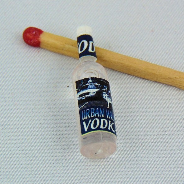 doll Vodka bottle miniature for doll house, 4 cms