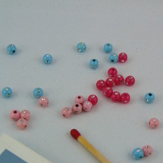 10 Plastic ball bead, jewel doll, 9 mm diameter