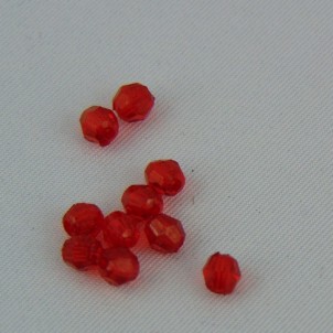 10 Perles à facettes en plastique 4 mm.